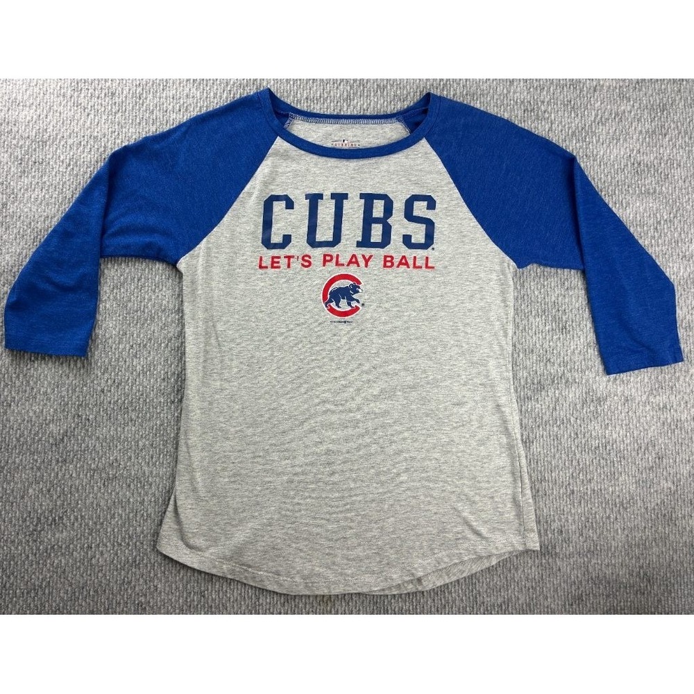 5th & Ocean Cubs Let's Play Ball 3/4 Sleeve Raglan Tee M